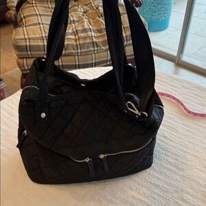 Steve Madden Black Quilted Tote Bag